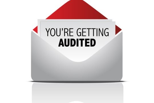 you are getting audited mail illustration design over white