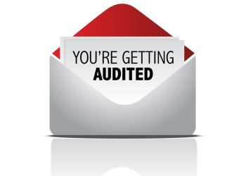 you are getting audited mail illustration design over white